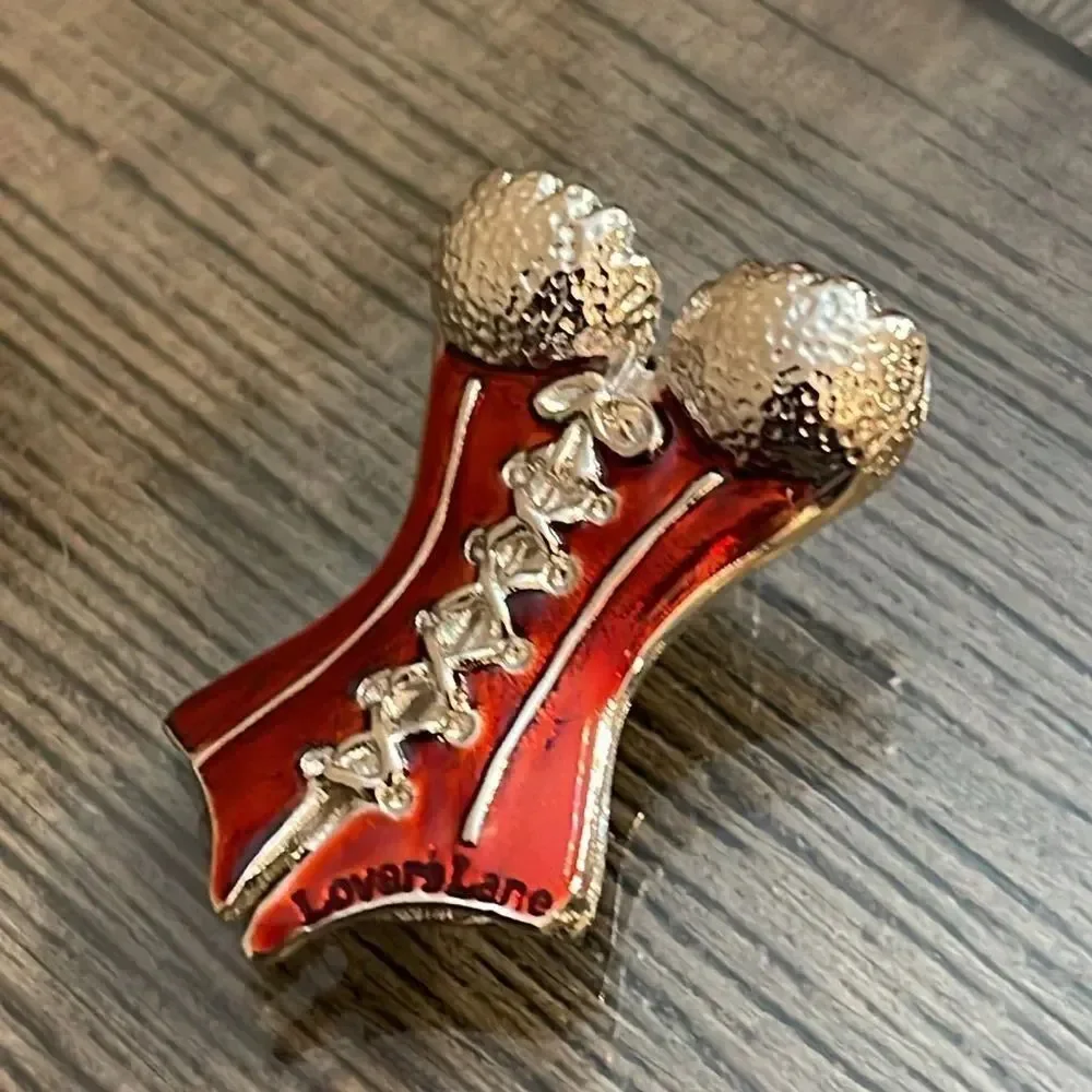 2001 Silver-tone Bustier Brooch Pin By Jill Weiner Lingerie Fashion Burlesque